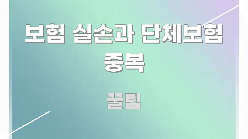 보험 실손과 단체보험 중복 효율적으로 구성된 핵심 정보 비주얼 - 글 흐름을 돕는 시각 자료