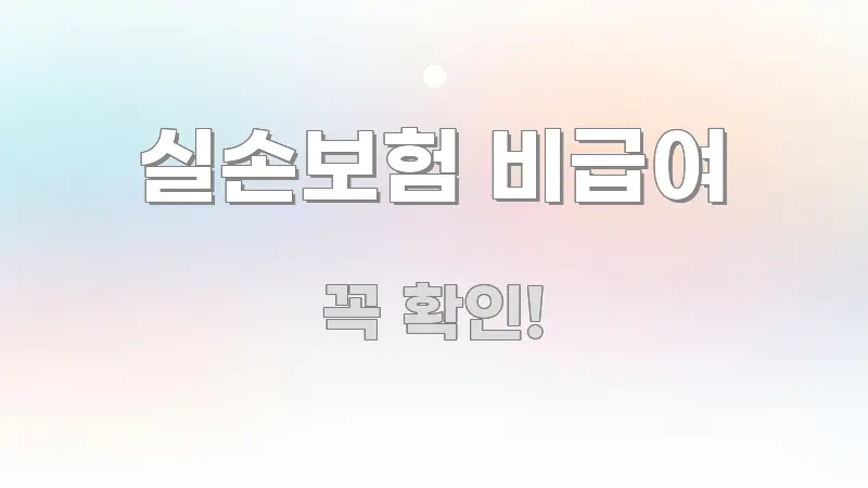 실손보험 비급여 전문적으로 분석한 정보 정리 카드 이미지
