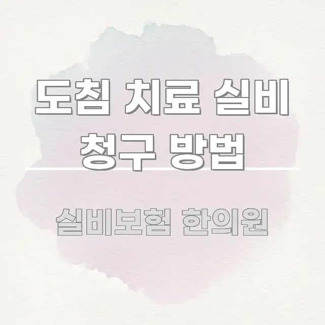 도침 치료 실비 청구 방법 빠르게 이해할 수 있는 정보 전달형 표지 이미지 - 설명을 돕는 이미지