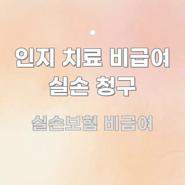 인지 치료 비급여 실손 청구 깔끔하게 정리된 텍스트 포스터 이미지