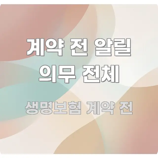 계약 전 알릴 의무 전체 독자를 위해 선별한 정보 카드 디자인 이미지