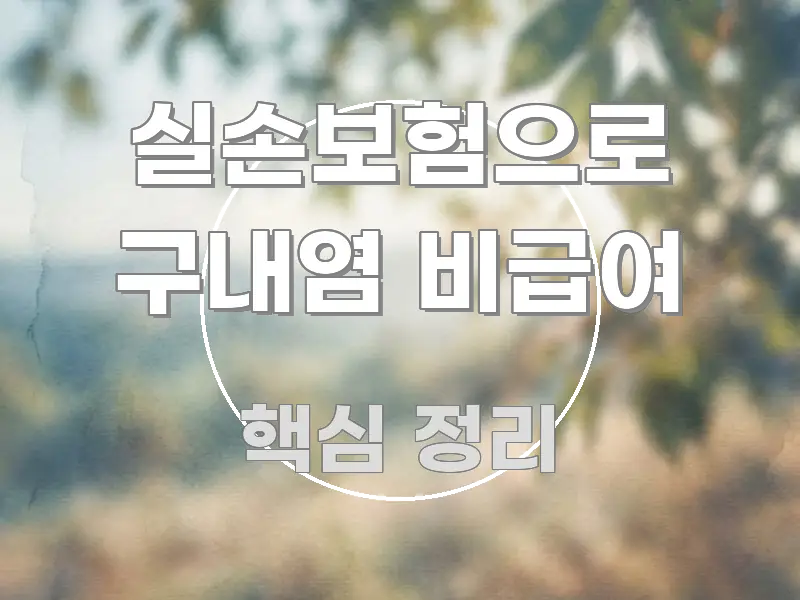 실손보험으로 구내염 비급여 직관적으로 이해되는 블로그 섹션 구분 이미지 - 가독성을 높이는 이미지