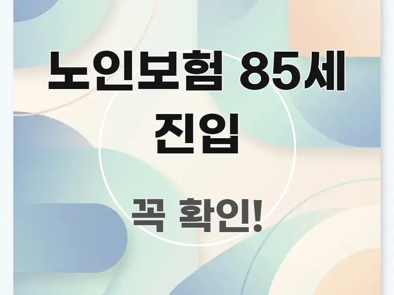 노인보험 85세 진입 빠르게 이해할 수 있는 텍스트 기반 블로그 이미지