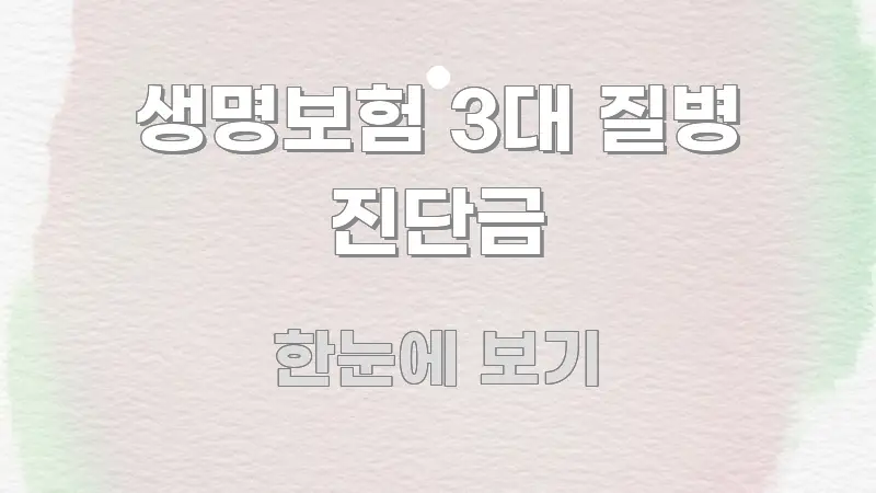 생명보험 3대 질병 진단금 흐름을 잡아주는 정보 전달형 표지 이미지