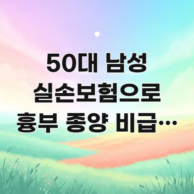 50대 남성 실손보험으로 흉부 종양 비급여 항목 최대 흐름을 잡아주는 타이포그래피 블로그 표지 - 내용 요약을 위한 이미지