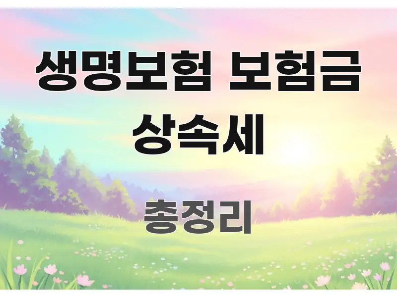 생명보험 보험금 상속세 핵심 키워드 중심의 정보 요약 포스터
