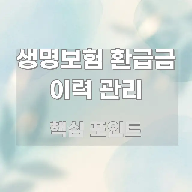 생명보험 환급금 이력 관리 핵심 개념을 담은 모던 카드뉴스 디자인 - 독자 이해를 위한 이미지