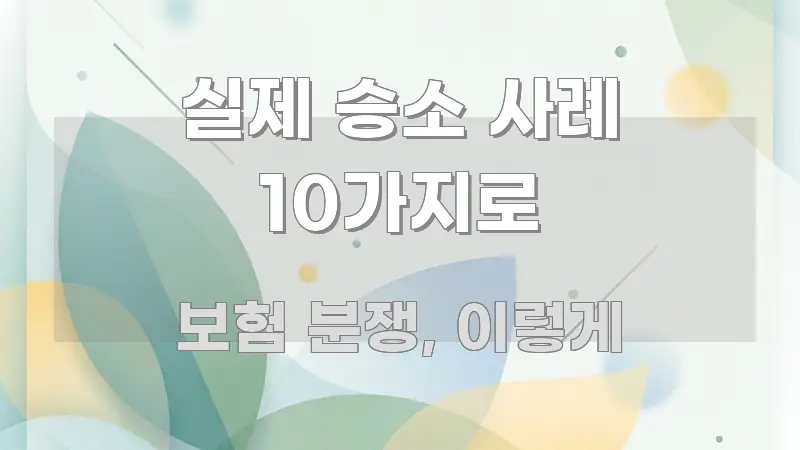 실제 승소 사례 10가지로 한 번에 이해되는 텍스트 포스터 이미지 - 독자 이해를 위한 이미지