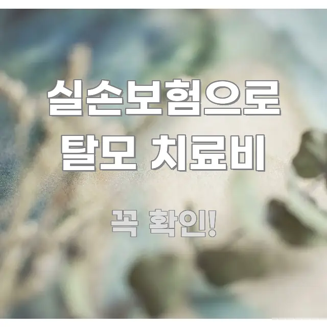 실손보험으로 탈모 치료비 신뢰할 수 있는 정보를 담은 콘텐츠 요약 표지 이미지 - 본문 내용과 연관된 이미지