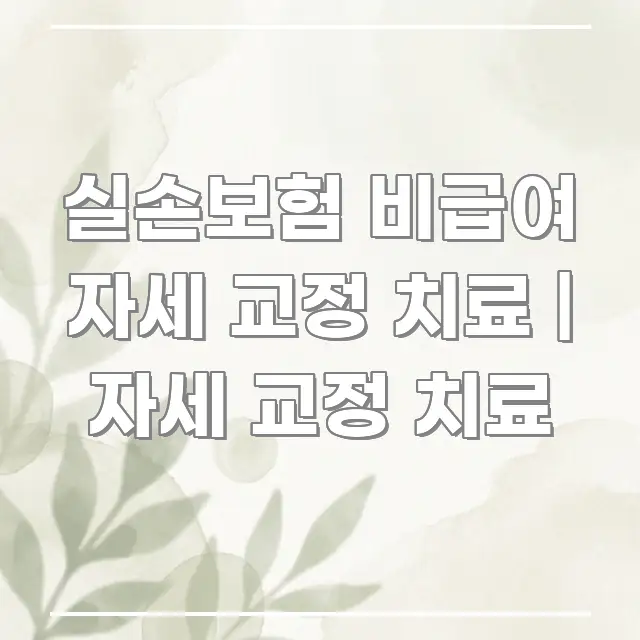 실손보험 비급여 자세 교정 치료 | 자세 교정 치료 핵심 키워드 중심의 정보 요약 인포그래픽 이미지 - 참고용 이미지