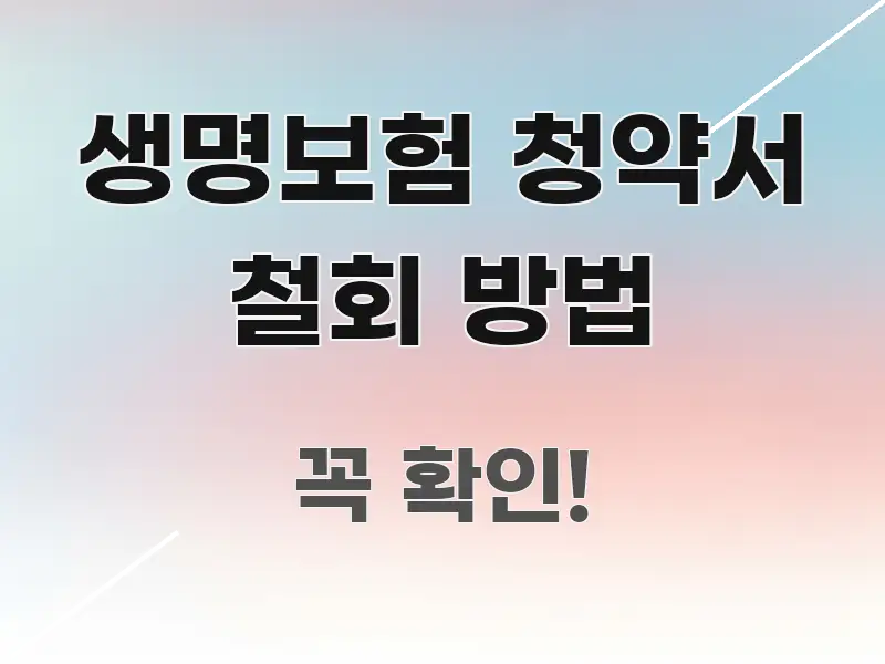 생명보험 청약서 철회 방법 주요 흐름을 설명한 블로그 포스트 커버 이미지