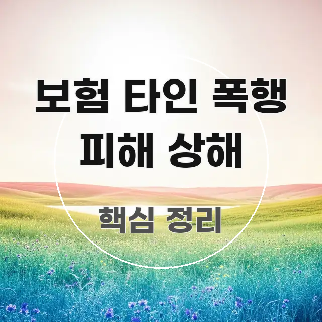보험 타인 폭행 피해 상해 신뢰할 수 있는 정보를 담은 모던 카드뉴스 디자인 - 내용 요약을 위한 이미지