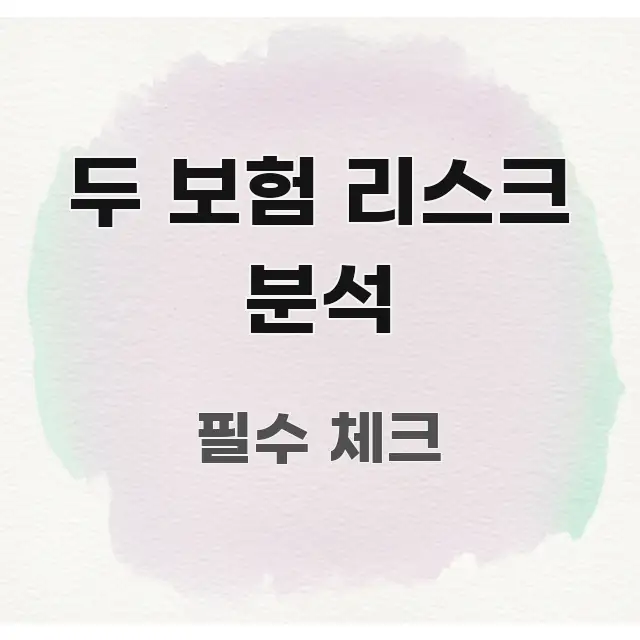 두 보험 리스크 분석 전문적으로 분석한 카드뉴스 스타일 이미지