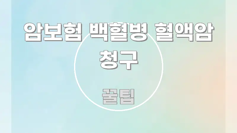 암보험 백혈병 혈액암 청구 명확하게 정리된 타이포그래피 블로그 표지 - 참고용 이미지
