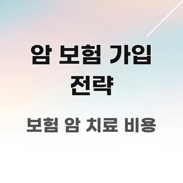 암 보험 가입 전략 핵심 요점 중심의 핵심 정보 비주얼