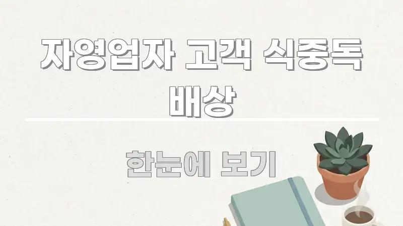 자영업자 고객 식중독 배상 핵심 정보 중심의 정보 요약 인포그래픽 이미지