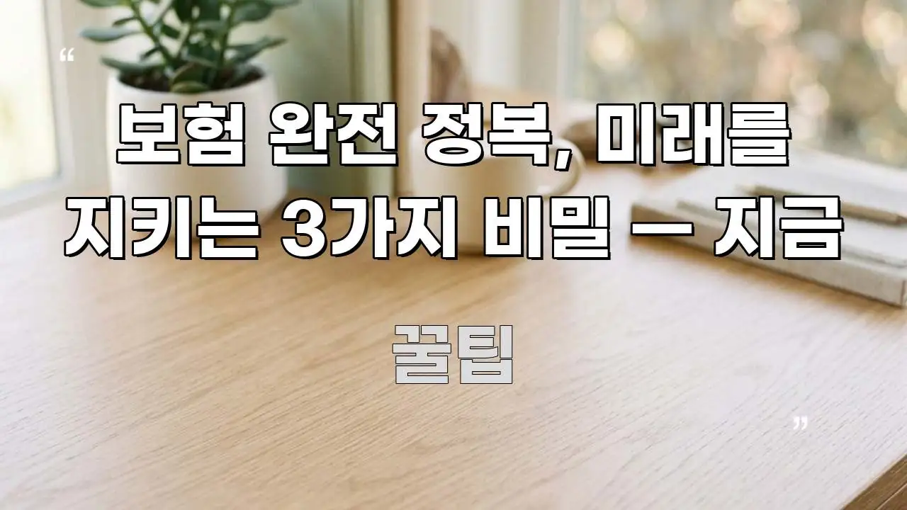 보험 완전 정복, 미래를 지키는 3가지 비밀 — 지금 심플하고 명확하게 정리한 블로그 섹션 구분 이미지 - 내용 요약을 위한 이미지