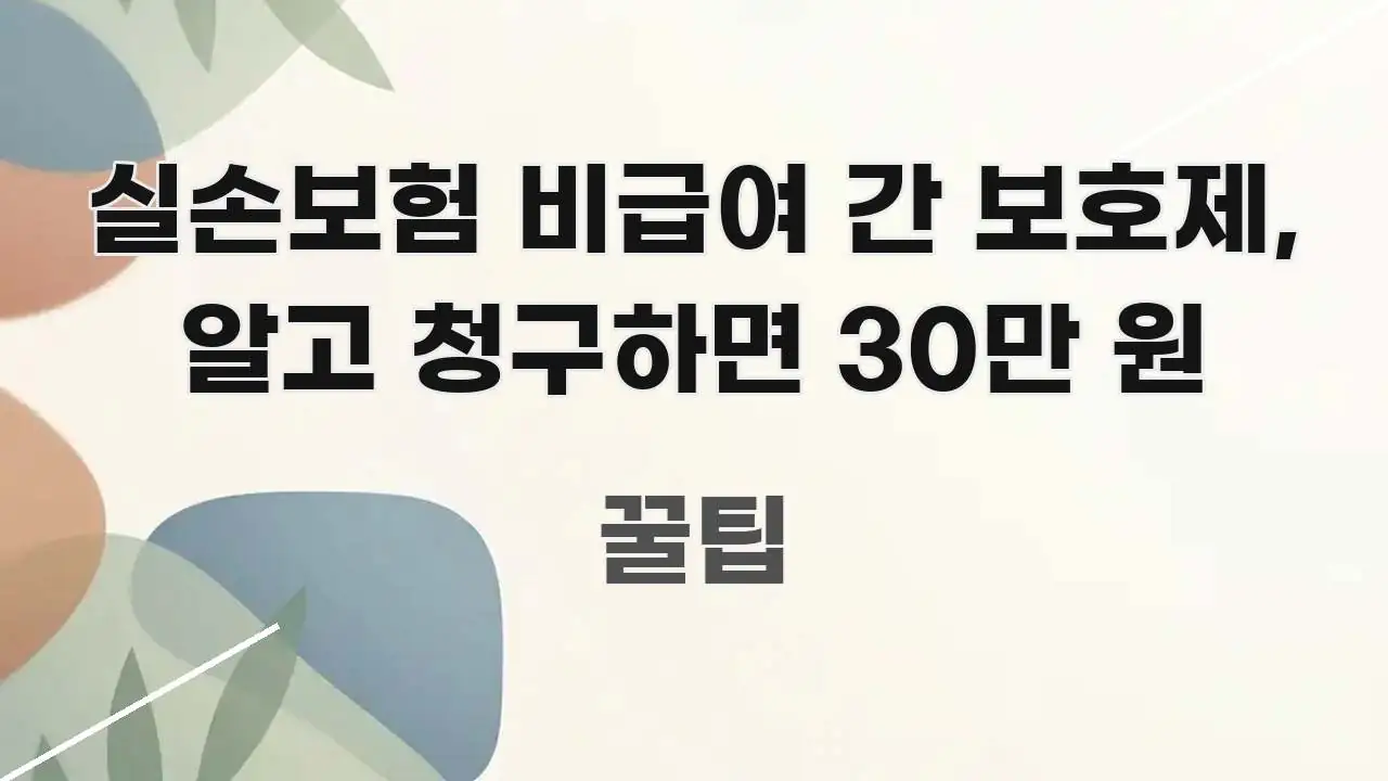 실손보험 비급여 간 보호제, 알고 청구하면 30만 원 간결하고 명료한 카드뉴스 스타일 이미지 - 설명을 돕는 이미지