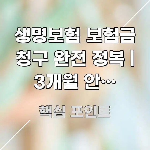 생명보험 보험금 청구 완전 정복 | 3개월 안에 끝내는 핵심 내용을 정리한 스마트 정보 카드