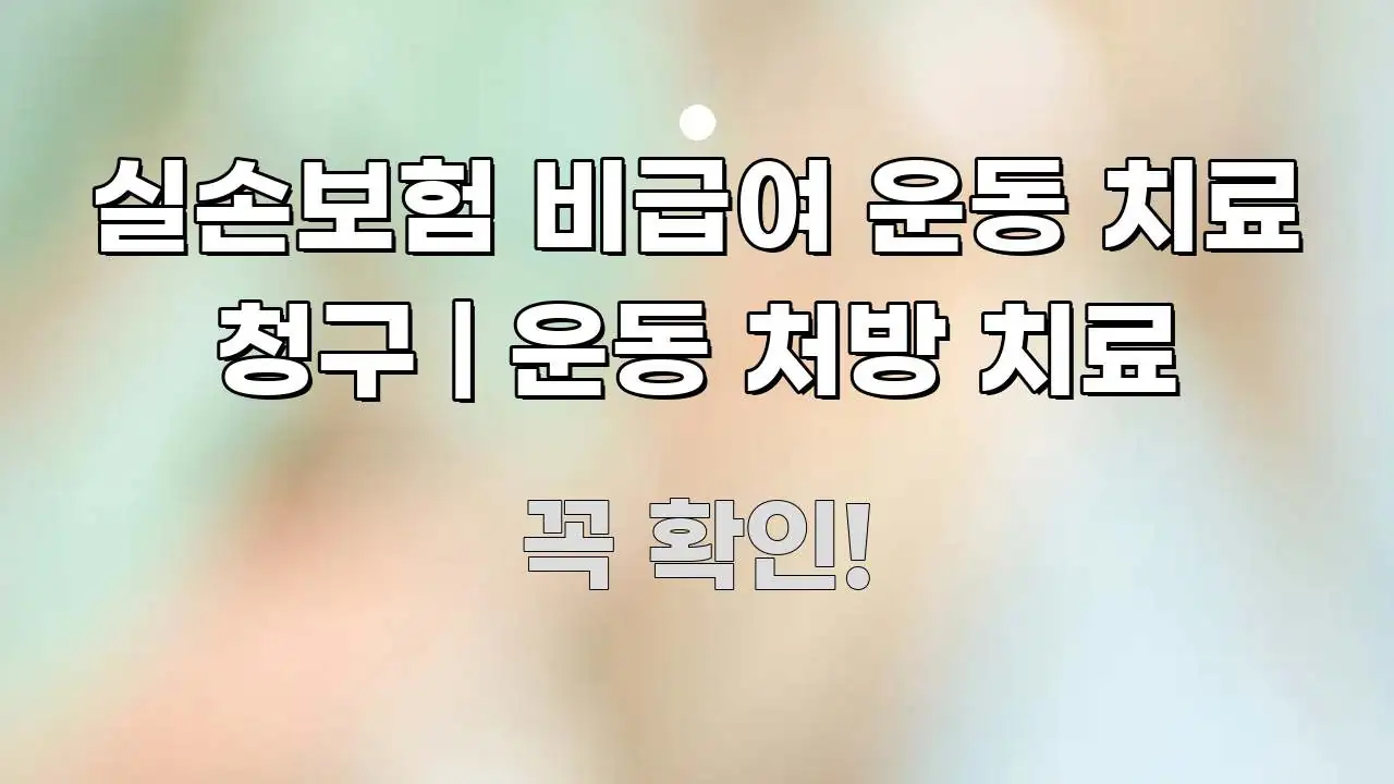 실손보험 비급여 운동 치료 청구 | 운동 처방 치료 직관적으로 이해되는 핵심 정보 비주얼