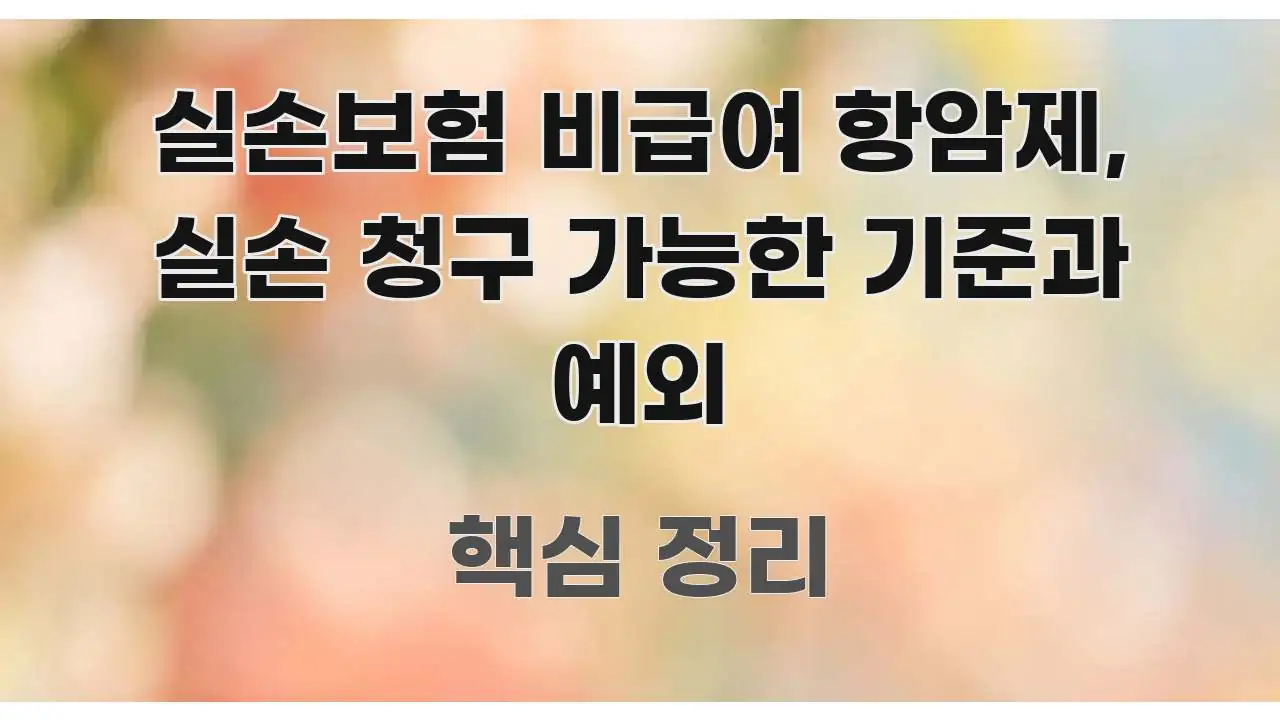 실손보험 비급여 항암제, 실손 청구 가능한 기준과 예외 핵심 정보 중심의 정보 전달형 표지 이미지 - 글 흐름을 돕는 시각 자료