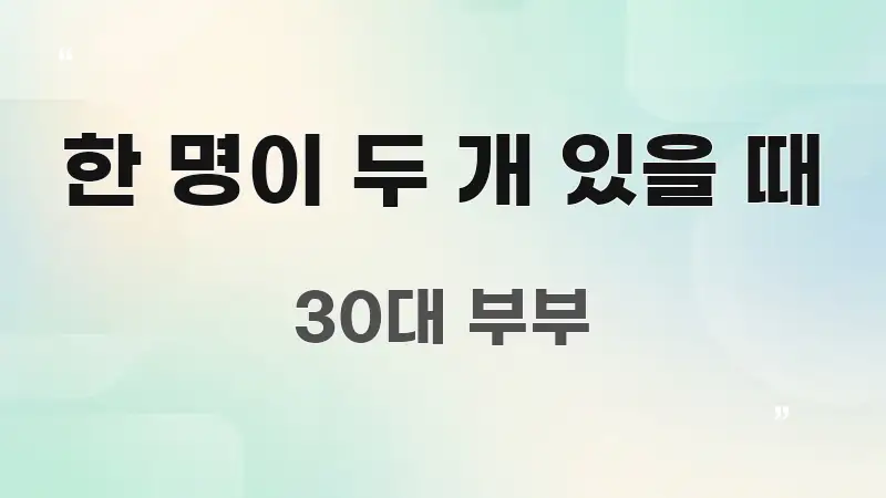 한 명이 두 개 있을 때 빠르게 이해할 수 있는 텍스트 중심 디자인 표지 - 참고용 이미지