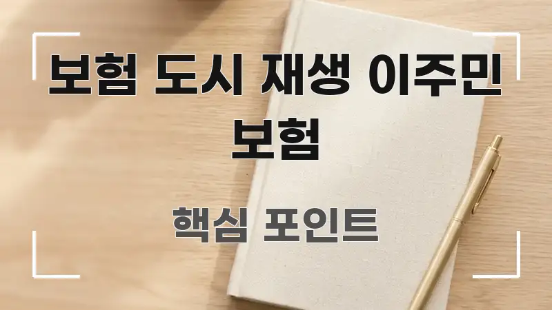 보험 도시 재생 이주민 보험 중요 내용만 뽑은 모던 카드뉴스 디자인 - 독자 이해를 위한 이미지