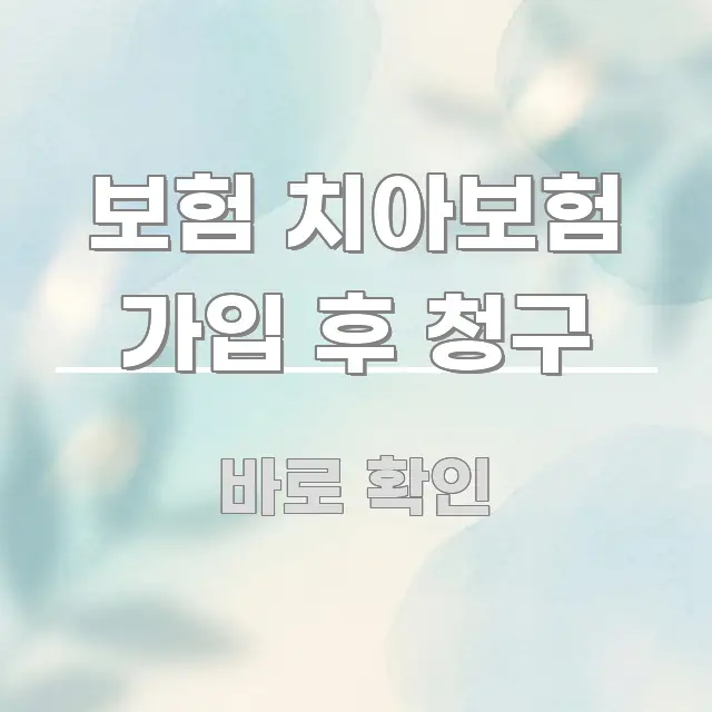 보험 치아보험 가입 후 청구 구조적으로 정리된 정보 요약 인포그래픽 이미지 - 활용 예시 이미지