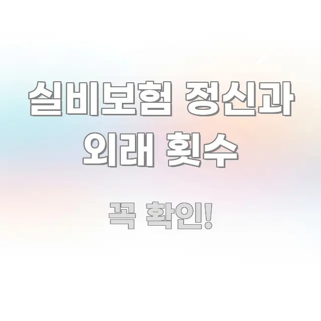 실비보험 정신과 외래 횟수 이해하기 쉬운 정보 요약 인포그래픽 이미지