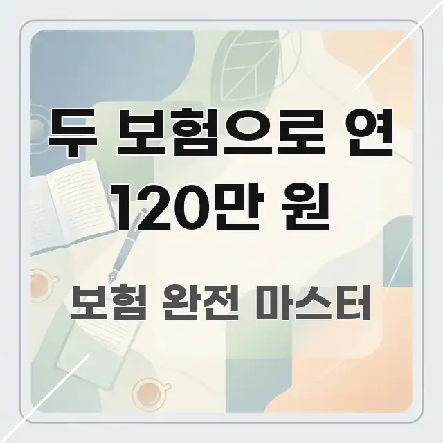 두 보험으로 연 120만 원 주요 포인트를 요약한 정보 요약 인포그래픽 이미지