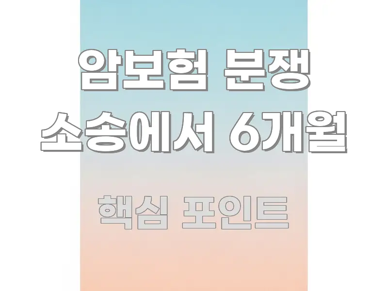 암보험 분쟁 소송에서 6개월 가독성 높게 정리한 블로그 포스트 커버 이미지