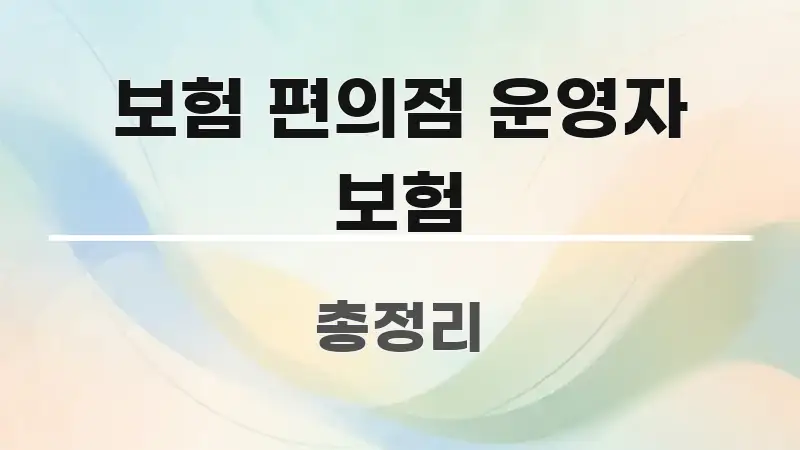 보험 편의점 운영자 보험 정보 이미지 보험 편의점 운영자 보험 심플하고 명확하게 정리한 텍스트 포스터 이미지