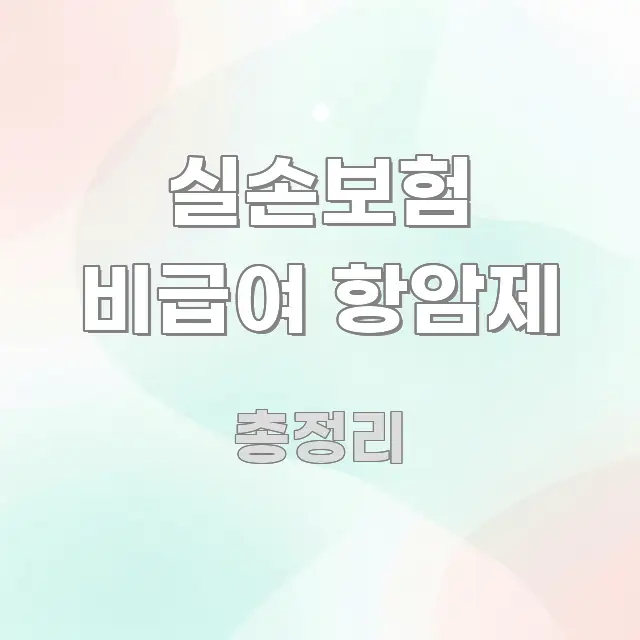 실손보험 비급여 항암제 주요 포인트를 요약한 카드뉴스 스타일 이미지 - 본문 내용과 연관된 이미지