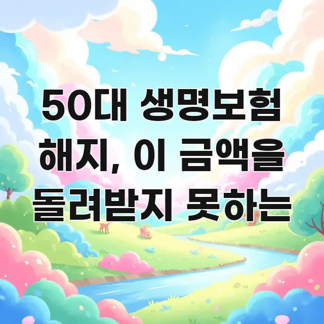 50대 생명보험 해지, 이 금액을 돌려받지 못하는 깔끔하게 정리된 가독성 높은 정보 이미지 - 가독성을 높이는 이미지
