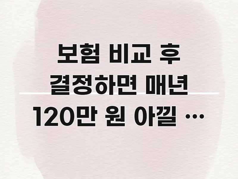 보험 비교 후 결정하면 매년 120만 원 아낄 수 있다 쉽게 따라할 수 있는 블로그 대표 이미지 - 참고용 이미지