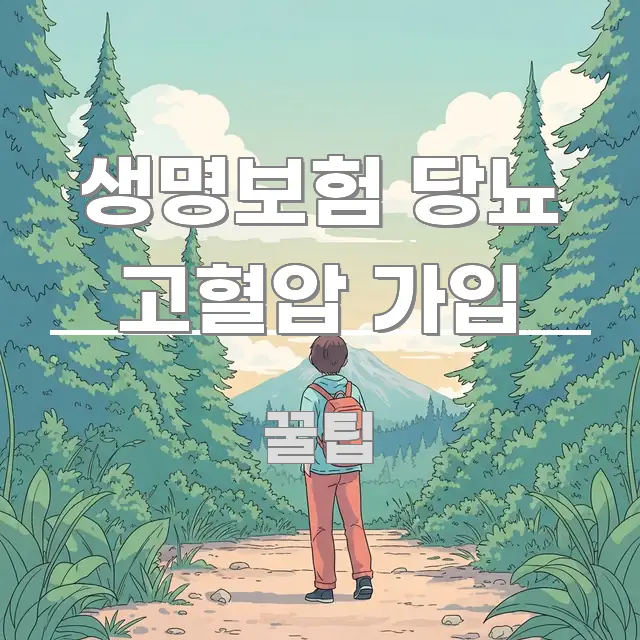 생명보험 당뇨 고혈압 가입 실용적으로 정리한 정보 요약 포스터 - 글 흐름을 돕는 시각 자료