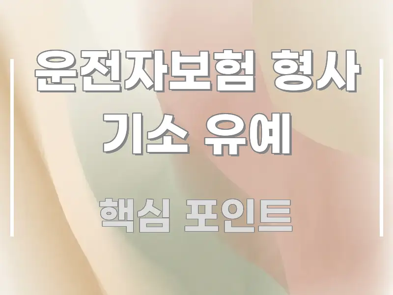 운전자보험 형사 기소 유예 주요 포인트를 요약한 핵심 정보 비주얼 - 본문 내용과 연관된 이미지
