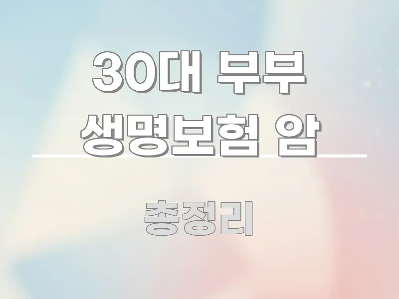 30대 부부 생명보험 암 심플하고 명확하게 정리한 정보 정리 카드 이미지 - 내용 요약을 위한 이미지