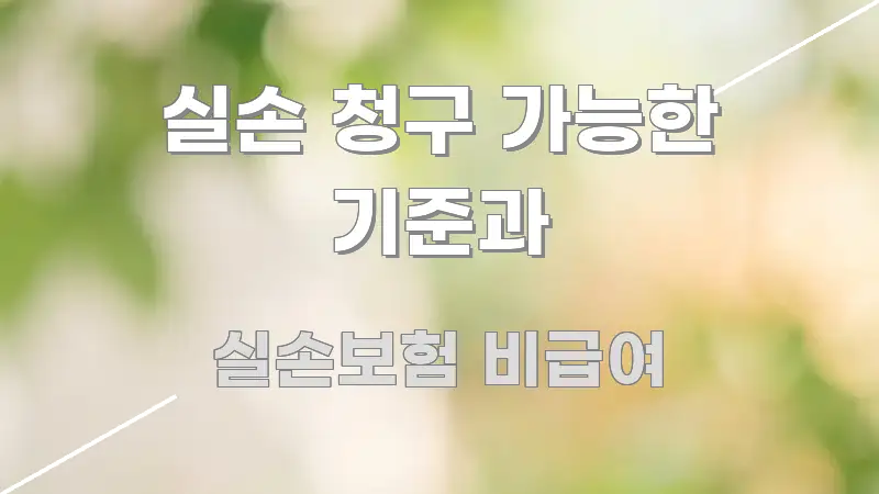 실손 청구 가능한 기준과 한눈에 들어오는 핵심 요약 디자인 카드 - 가독성을 높이는 이미지