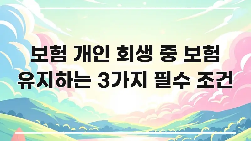 보험 개인 회생 중 보험 유지하는 3가지 필수 조건 쉽게 읽히는 정보 카드 디자인 이미지