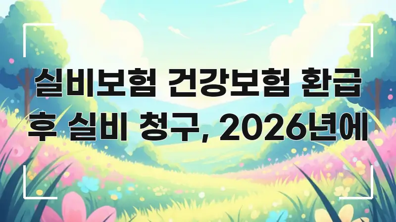 실비보험 건강보험 환급 후 실비 청구, 2026년에 깔끔하게 정리된 포스트 대표 비주얼 이미지 - 내용 요약을 위한 이미지