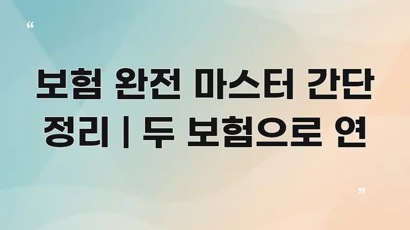 보험 완전 마스터 간단 정리 | 두 보험으로 연 주요 포인트를 요약한 포스트 대표 비주얼 이미지 - 활용 예시 이미지