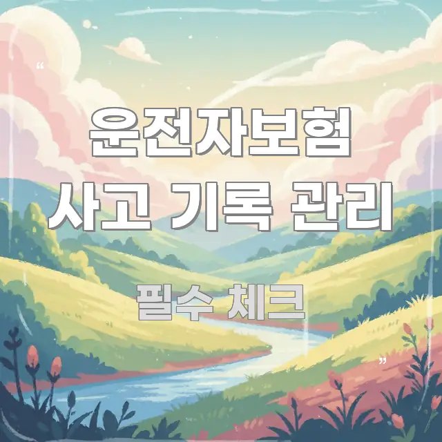 운전자보험 사고 기록 관리 흐름을 잡아주는 텍스트형 카드뉴스 표지 이미지 - 글 흐름을 돕는 시각 자료