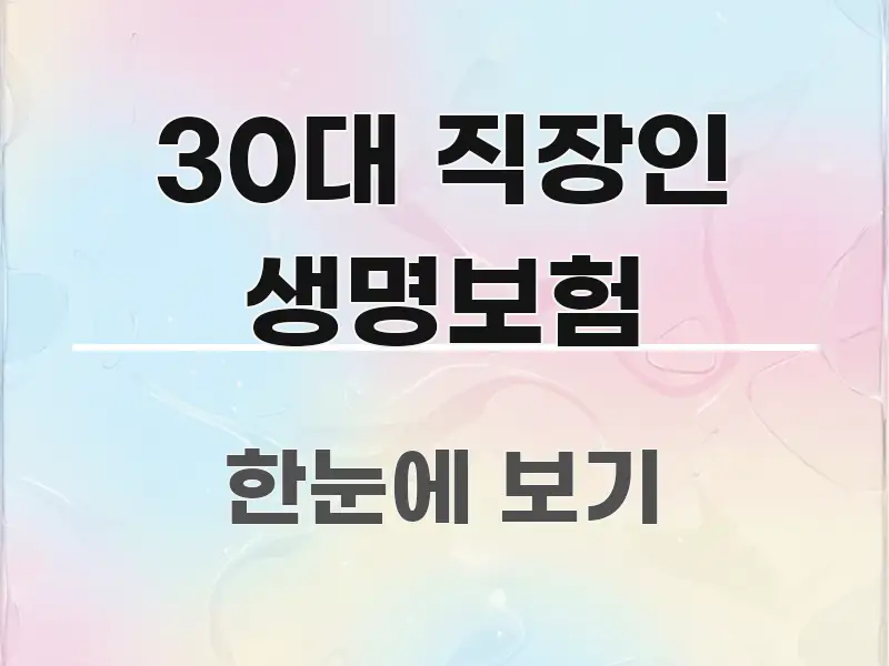 30대 직장인 생명보험 핵심 정보를 압축한 스마트 정보 카드
