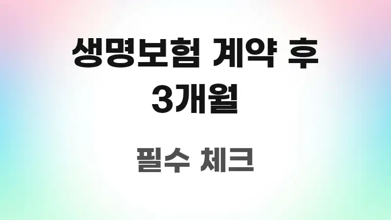 생명보험 계약 후 3개월 꼭 알아야 할 정보를 담은 핵심 키워드 시각화 이미지 - 글 흐름을 돕는 시각 자료