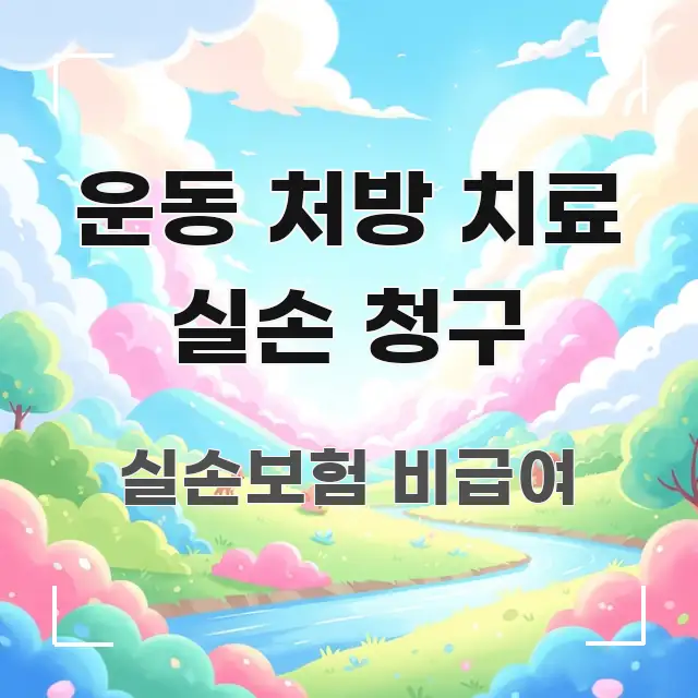 운동 처방 치료 실손 청구 실생활에 도움되는 타이포그래피 블로그 표지 - 글 흐름을 돕는 시각 자료