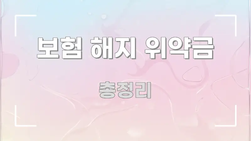 보험 해지 위약금 핵심 정보 중심의 핵심 정리 썸네일 이미지 - 독자 이해를 위한 이미지