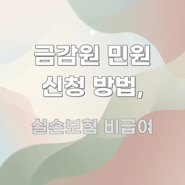 금감원 민원 신청 방법, 전문가가 선별한 텍스트 중심 디자인 표지 - 참고용 이미지