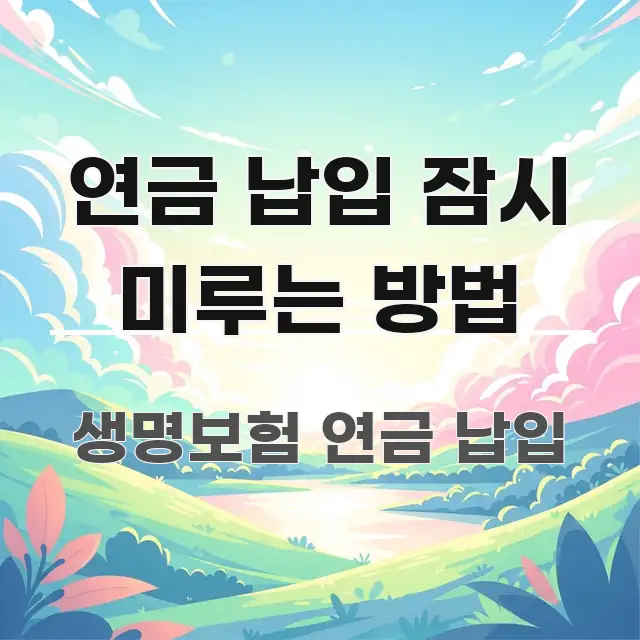 연금 납입 잠시 미루는 방법 알기 쉽게 정리한 가독성 높은 정보 이미지 - 본문 내용과 연관된 이미지
