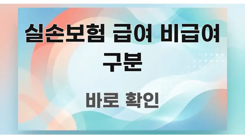 실손보험 급여 비급여 구분 독자를 위해 선별한 블로그 대표 이미지